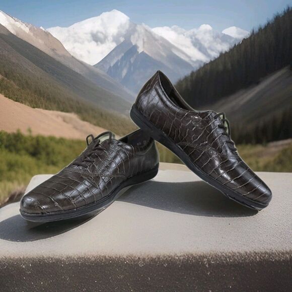 New VTG AntiPrint Lace up Oxford Brown - Picture 2 of 9